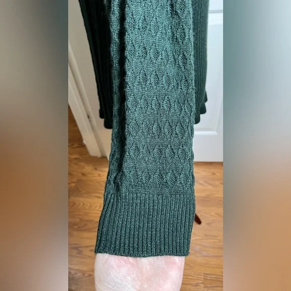 Lane Bryant Cozy Forest Green Cable Knit Sweater - Picture 6 of 14